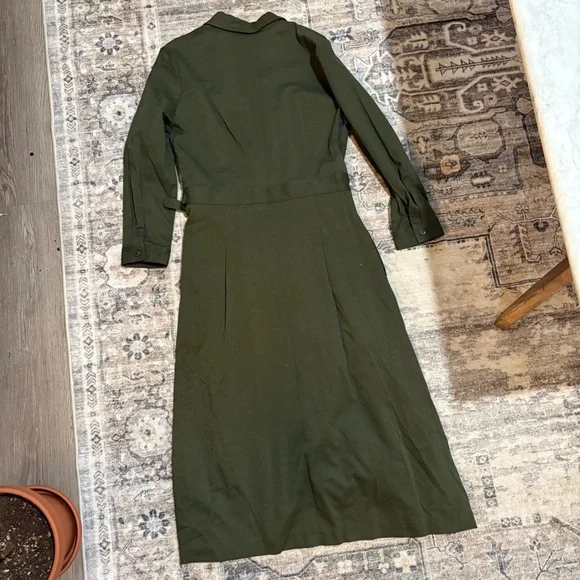 J.McLaughlin Nikita olive green wrap belted utility midi dress size M - Picture 12 of 12